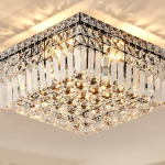 Elegant Recessed Chrome Crystal Ceiling Light: A Stunning Addition to Any Space