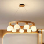 Enhance Your Space with Wood Color Glass LED Pendant Light
