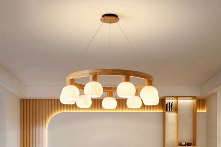 Enhance Your Space with Wood Color Glass LED Pendant Light
