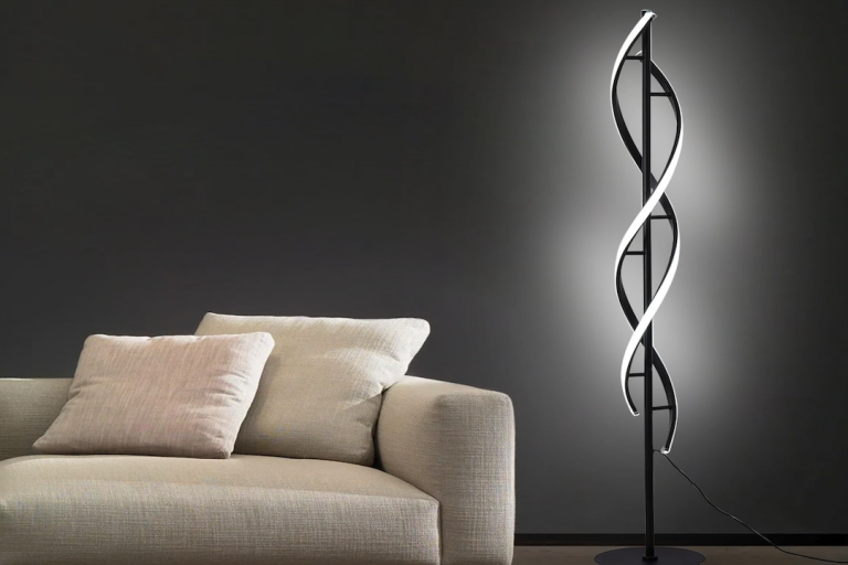 Enhance Your Space with an Industrial Spiral Wrought Iron Double Floor Lamp