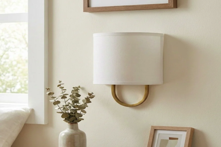 Effortless Maintenance: White Fabric Wall Sconce