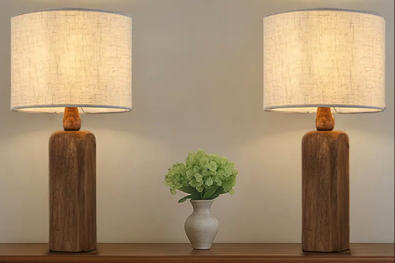 Enhance Your Space with a Solid Oak Wood Table Lamp
