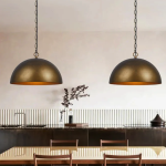 Enhance Your Space with an Aged Brass Dome Pendant Light