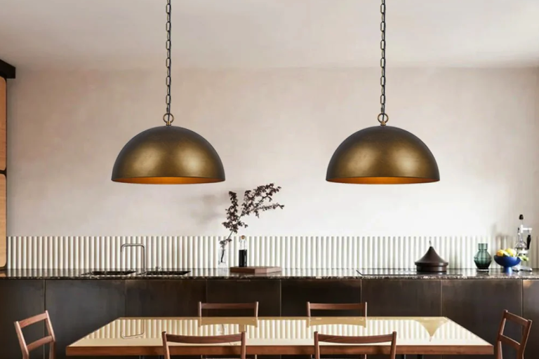 Enhance Your Space with an Aged Brass Dome Pendant Light