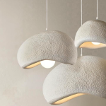 Minimalist Dome Restaurant Lighting with Cement Texture