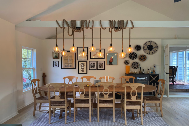 Rustic Rope Wrap Chandelier: Perfect for Loft Dining