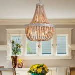 Beach House Elegance: Whitewashed Wood Chandelier